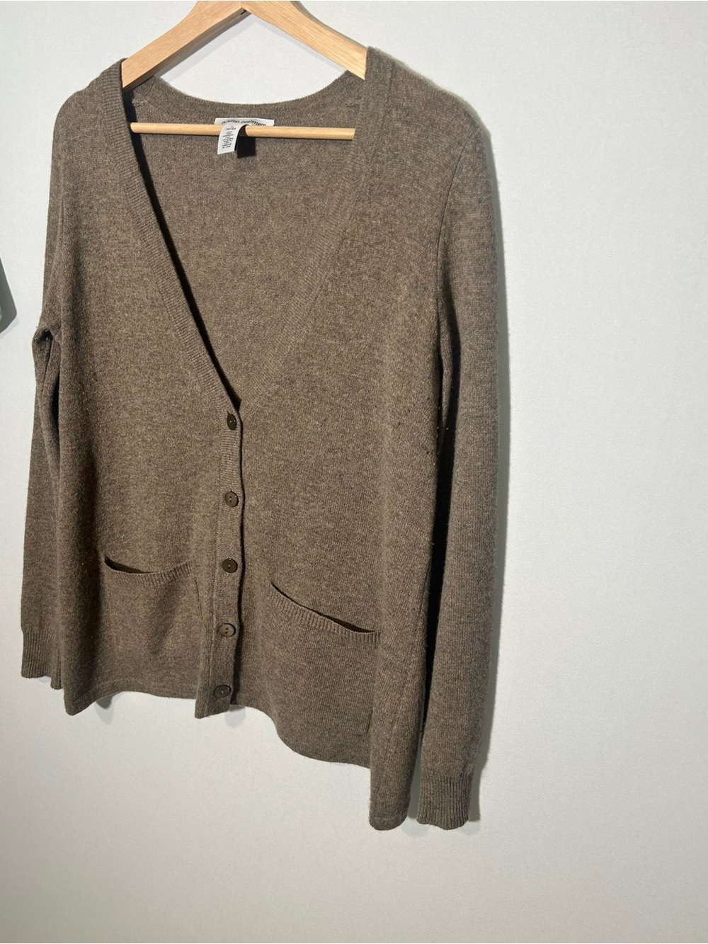 Autumn Cashmere 100% Cashmere Reversible Cardigan Sweater M Taupe - Picture 8 of 10